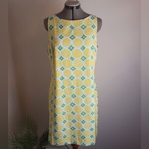 Sail to Sable STS Lemon Print Sleeveless Mini Shift Sheath Dress Size M $218